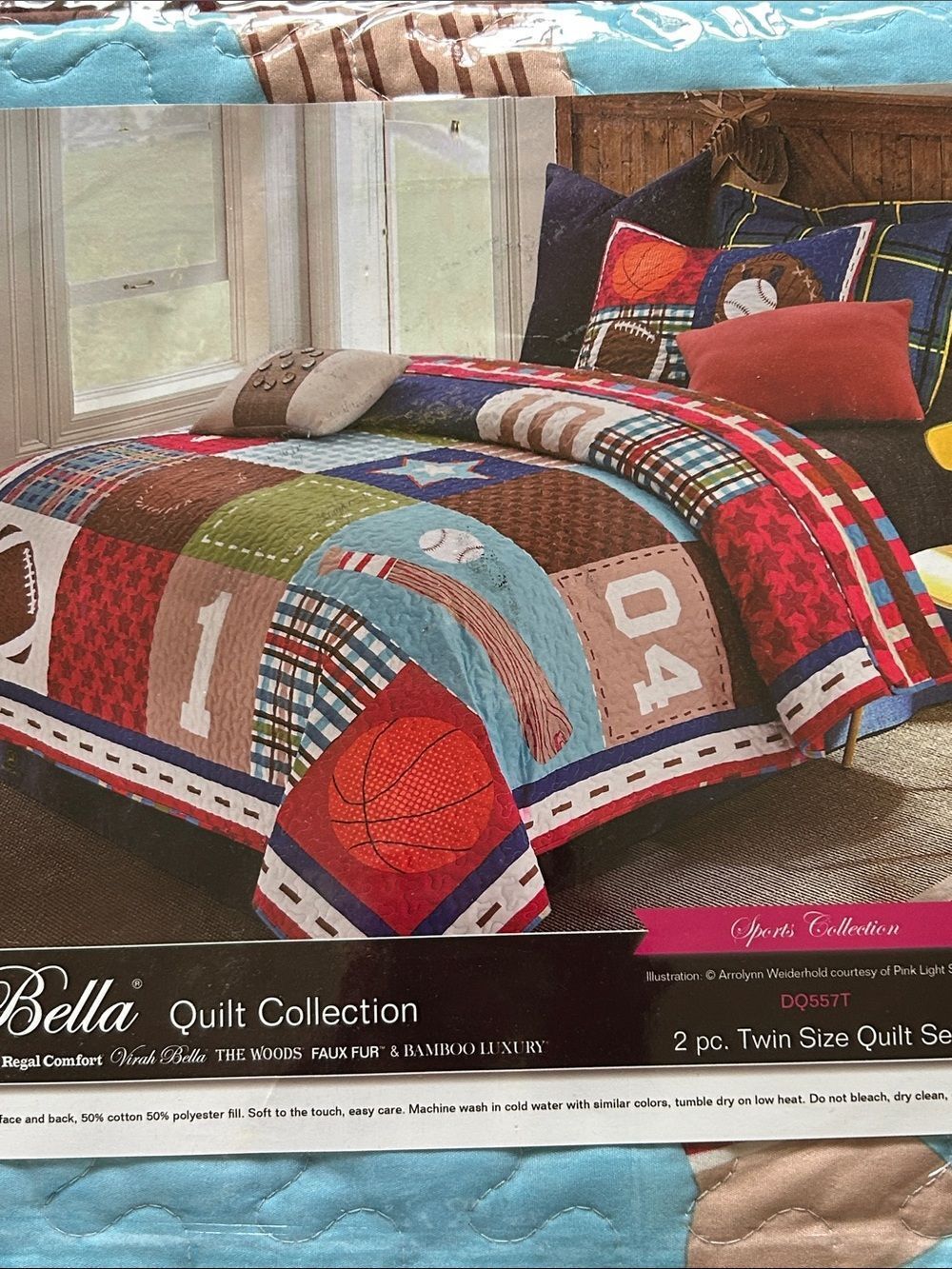 NEW Virah Bella Sports Collection 2 Piece Twin Quilt Set
